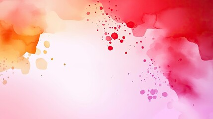 Poster - Splattered watercolor idea. Colorful abstract watercolor explosion with vibrant hues of red and orange.