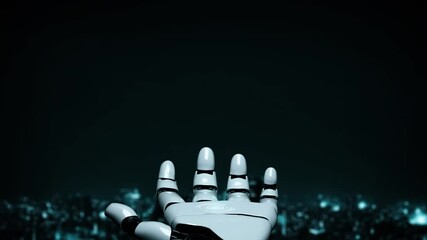 Poster - futuristic robot artificial intelligence enlightening ai technology development and machine learning