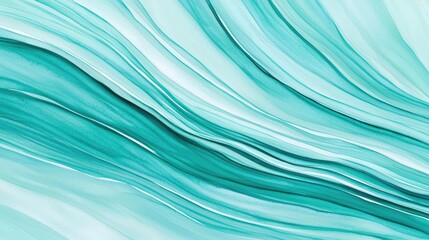 Poster - Water watercolor concept. Abstract wave design in aqua tones creating a soothing visual experience.