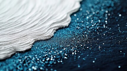 Poster - Starry watercolor idea. Abstract design with shiny textures and wavy patterns on a dark background.