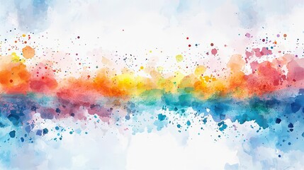 Poster - Splattered watercolor idea. Vibrant watercolor splash with a blend of colors for artistic design and creativity.