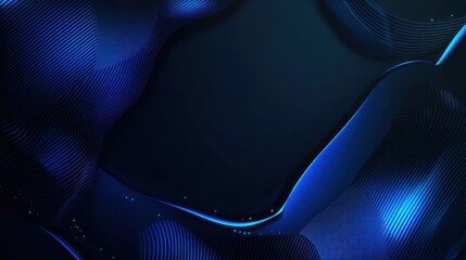 Poster - Abstract Blue Waves: A Digital Art Piece