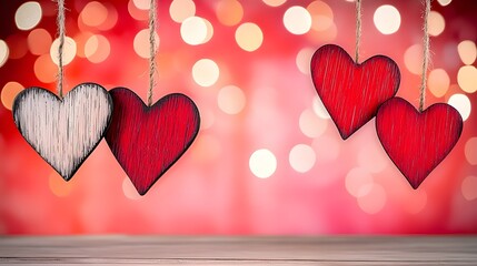 Poster - Vibrant heart shaped in a striking range of red pink and orange hues suspended against a radiant gradient background that creates a dynamic festive and romantic Valentine s Day vibe
