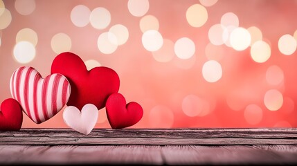 Poster - Vibrant and colorful heart shaped designs scattered playfully across a luminous gradient backdrop creating a lively and cheerful atmosphere for romantic occasions such as Valentine s Day