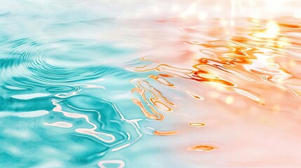 Poster - Water watercolor concept. Colorful water surface reflecting light patterns for a serene natural ambiance.