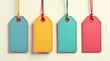 © vattana - Vibrant Colored Blank Tags Hanging on Strings Ready for Your Text or Design