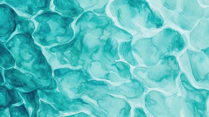 Aufkleber - Water watercolor concept. Abstract water pattern with shades of teal, evoking a serene aquatic atmosphere.