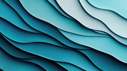 Poster - Water watercolor concept. Abstract wavy layers in shades of blue create a soothing and modern visual.