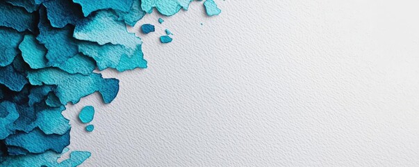 Poster - Water watercolor concept. Beautiful blue watercolor texture with soft edges for various creative projects.