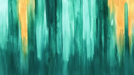 Poster - Tropical watercolor idea. A vibrant abstract painting with green and yellow shades, perfect for creative projects.