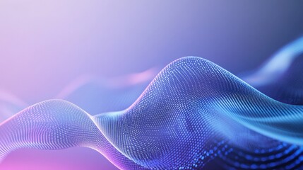 Poster - Abstract Digital Waveform: A Symphony of Purple and Blue