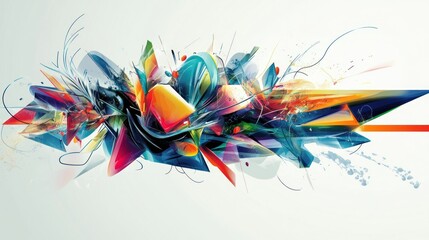 Poster - Abstract colorful explosion design, digital art, website banner