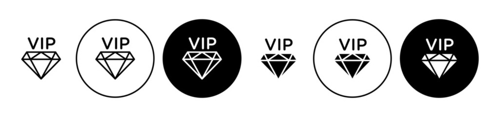 Wall Mural - VIP icons set in black filled and stroke line style