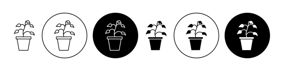 Wall Mural - Withered plant icons set in black filled and stroke line style