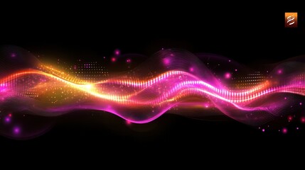 Poster - Abstract glowing wave energy digital art background