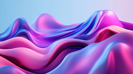 Poster - Abstract flowing fabric, gradient, digital art, background, design