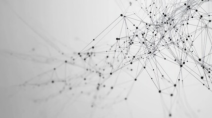Poster - Network, connection, nodes, abstract, digital, background, technology, plexus, grey, white