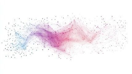 Poster - Abstract network data flow, digital connection, white background, technology banner