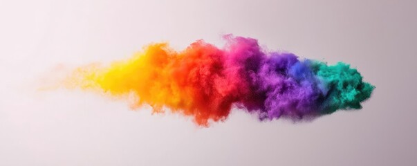 Aufkleber - Rainbow holi idea. Colorful powder explosion with vibrant hues in an artistic display of creativity.