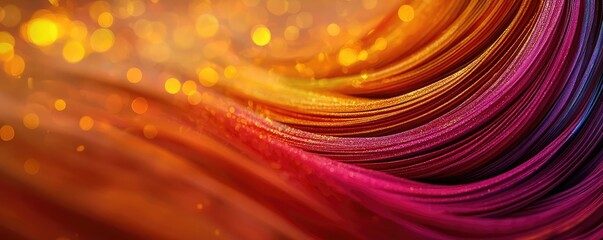 Poster - Rainbow holi idea. Vibrant abstract waves in warm colors create a mesmerizing visual experience.