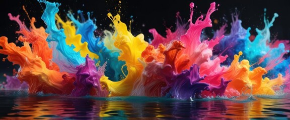 Creating a colorful abstract art piece with acrylics in water, Colorful abstract art, Color gradient effect, Fluid colors