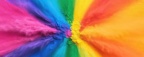 Aufkleber - Rainbow holi idea. Vibrant explosion of colorful powders creates a stunning visual effect.