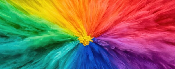 Poster - Rainbow holi idea. A vibrant swirl of rainbow colors creating a dynamic and artistic visual impact.