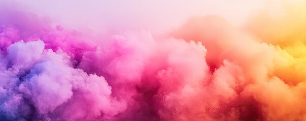 Poster - Rainbow holi idea. Colorful clouds create a vibrant and dreamy atmosphere in the sky.