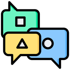 Poster - Multilingual Support Outline Color Icon