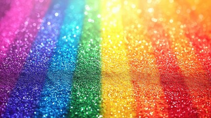 Poster - Rainbow holi idea. Vibrant rainbow glitter sparkle background for creative projects and design.