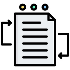 Poster - Data Processing Outline Color Icon