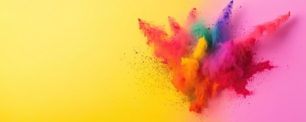 Aufkleber - Rainbow holi idea. Vibrant colors burst against a vivid background, creating a stunning visual impact.