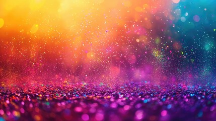 Aufkleber - Rainbow holi idea. Vibrant abstract background with colorful sparkling lights and bokeh effect.