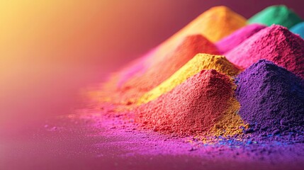 Poster - Rainbow holi idea. Vibrant colored powders create a beautiful visual display for cultural celebrations.