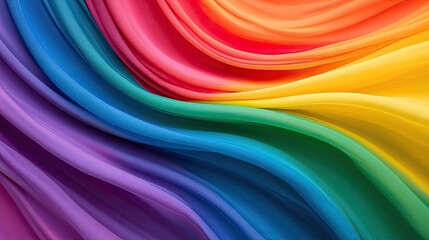 Poster - Rainbow holi idea. Colorful fabric waves create a vibrant flow of colors in a seamless blend.