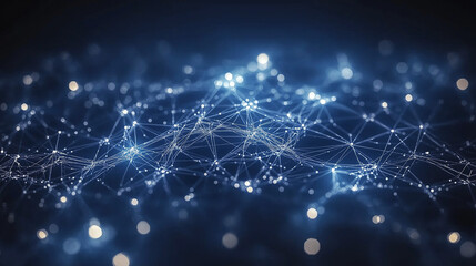 Poster - abstract background with glowing circuits lines technology and digital world . Generative AI