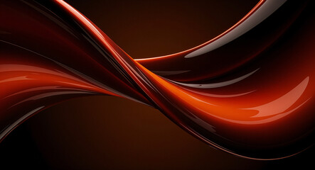 Poster -  abstract background with smooth 3d figures red black color. Generative AI