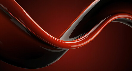 Poster - abstract background with smooth 3d figures red black color . Generative AI