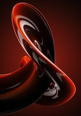 Poster - abstract background with smooth 3d figures red black color . Generative AI