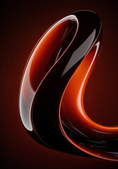 Poster - abstract background with smooth 3d figures red black color . generative ai