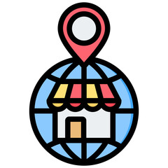 Poster - Market Positioning Outline Color Icon