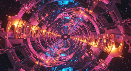 Poster - abstract industrial type technological background . Generative AI