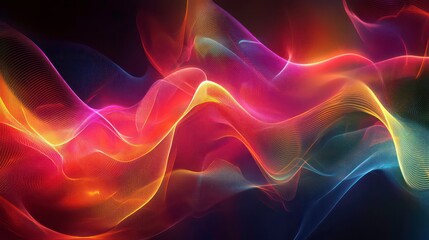 Poster - Abstract colorful flowing wave background.