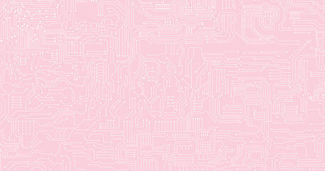 Poster - Vector circuit board illustration. Abstract technology. Microchip background.