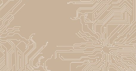Poster - microchip line technology and space abstract background. 