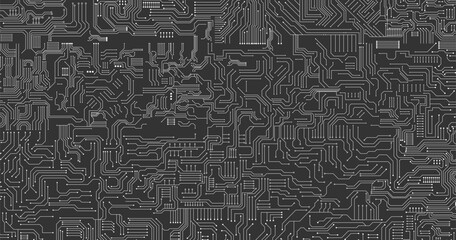 Poster - Vector circuit board illustration. Abstract technology. Microchip background.