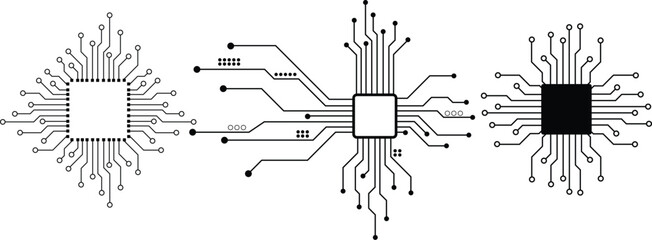 Poster - Set of circuits icon image stock, vector illustration design. Technology background, design elements geometric and connection system.