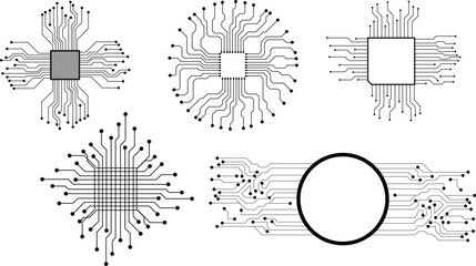 Poster - Set of circuits icon image stock, vector illustration design