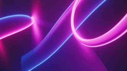 Poster - Abstract Neon Lightscape: Vibrant Pink and Blue Glowing Lines