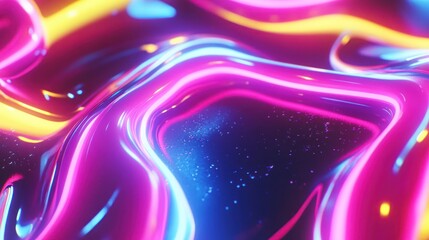 Poster - neon liquid dreamscape: abstract cyberpunk art